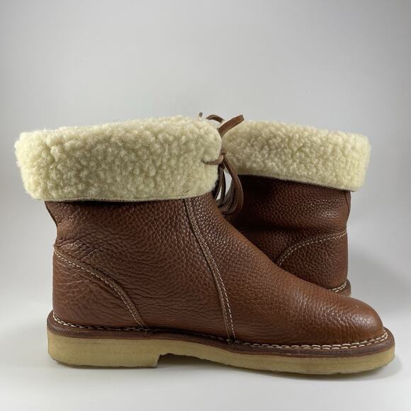 Duckfeet Arhus Boots Shearling Lined Crepe Sole Leather Size 43, Mens 9.5-10 - Picture 4 of 11